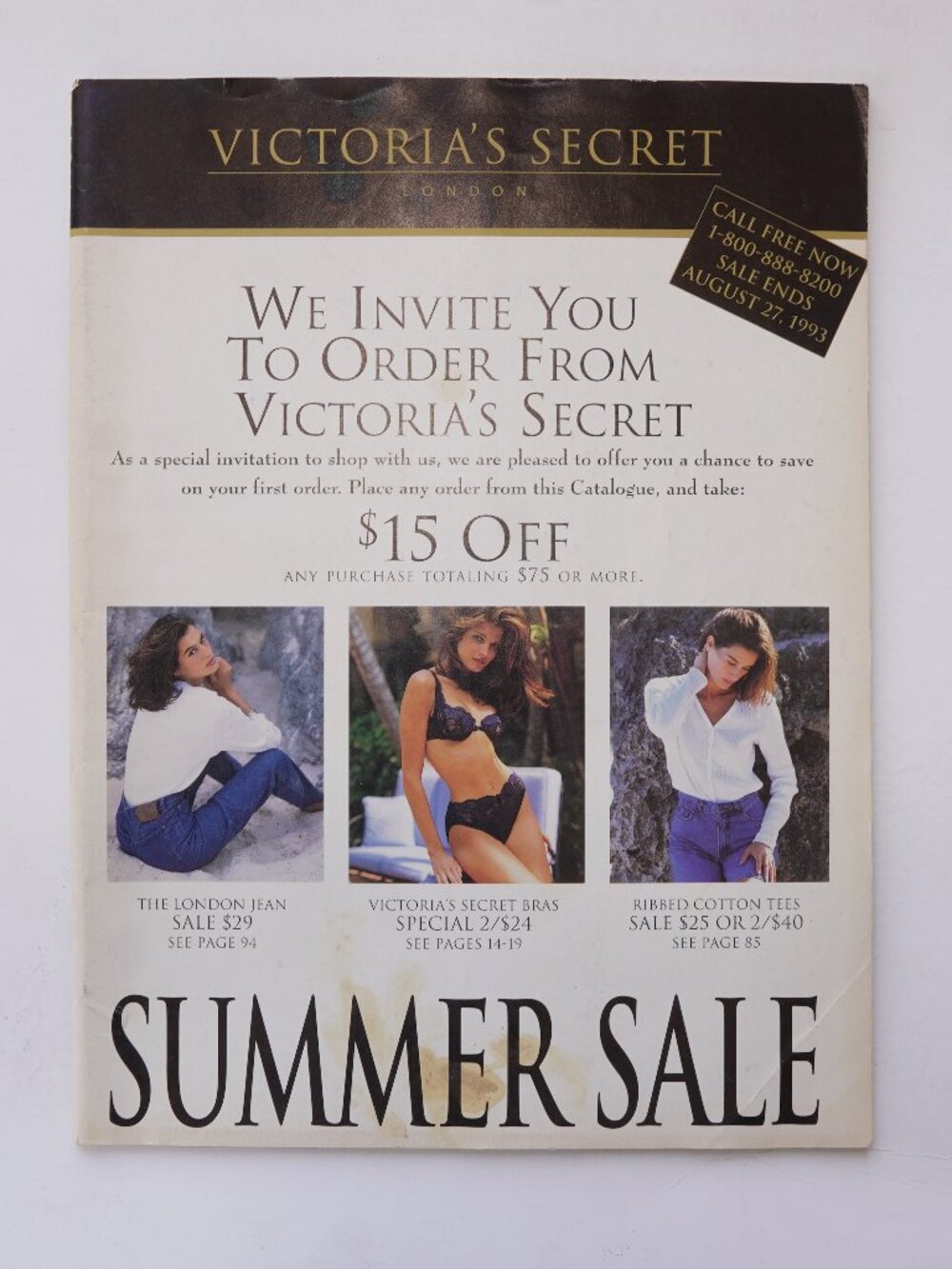 Vintage Victoria's Secret Summer Sale 1993 Catalog
